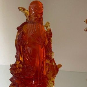 Antique Chinese Amber Carved Figurine